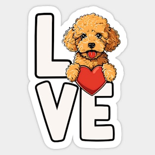 Poodle Love Sticker